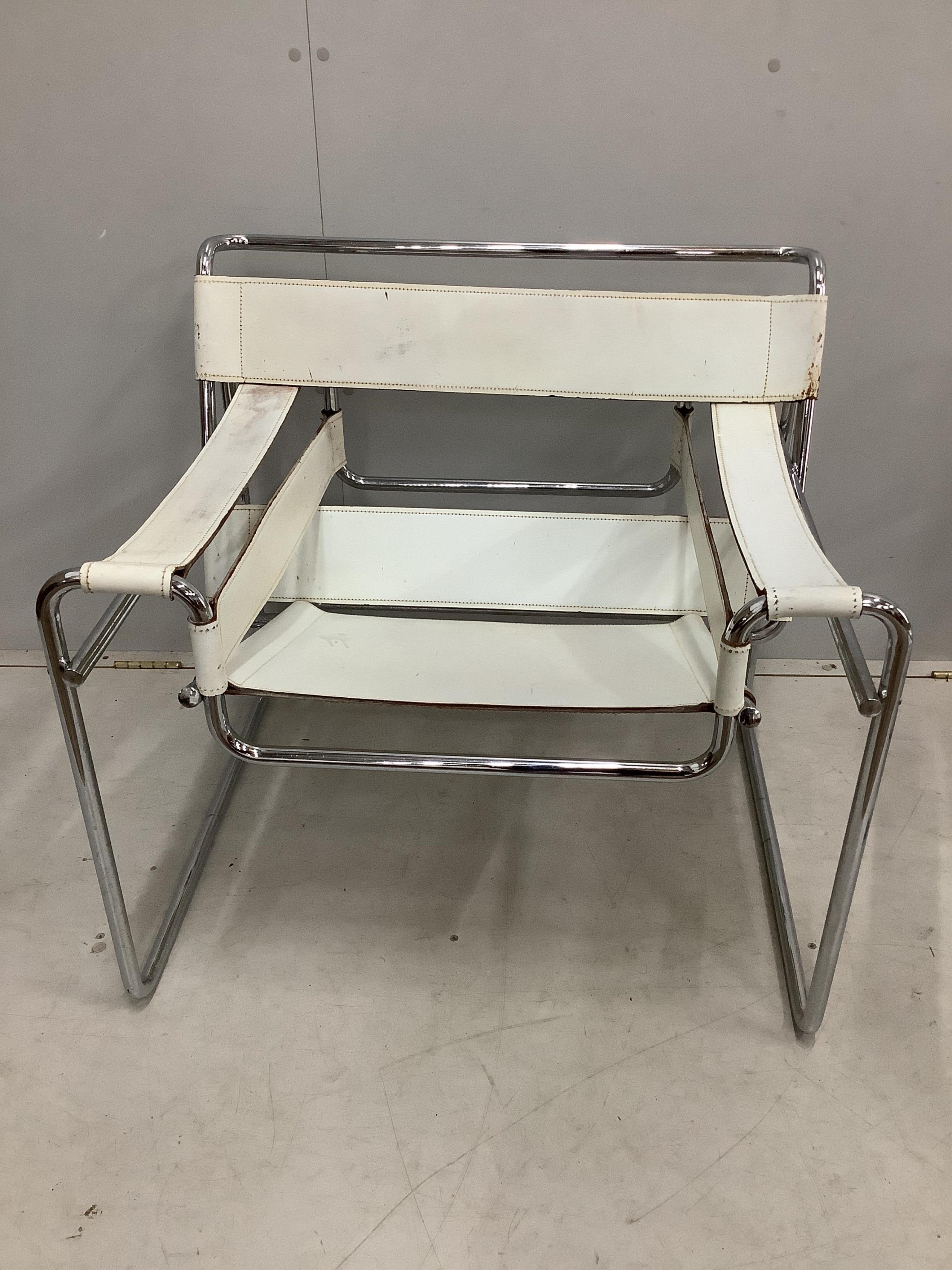 A pair of Wassily chairs by Gavina, width 78cm, depth 70cm, height 72cm